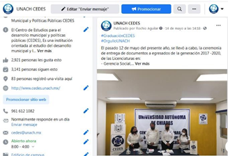 <strong>Figura 21.</strong> Actividades publicadas en la página web del CEDES