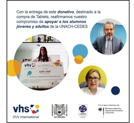 <strong>Figura 36.</strong> Donativo de 27 tabletas a alumnos del CEDES