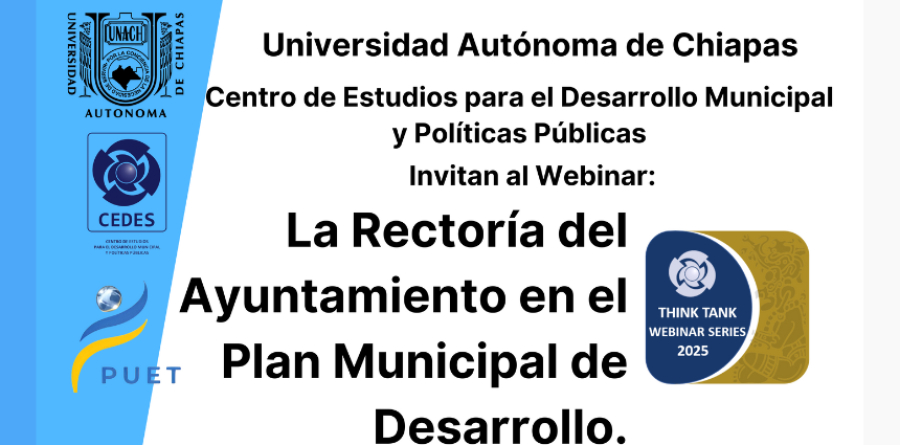 Webinar La Rectoria del Ayuntamiento en el Plan Municipal de Desarrollo.